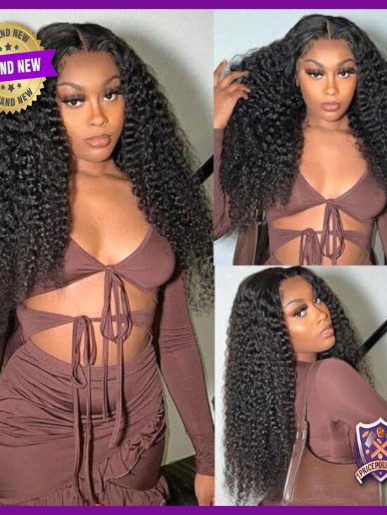 13x6 HD Lace Front Wig Human Hair Deep Wave 200% Density Glueless main image 4